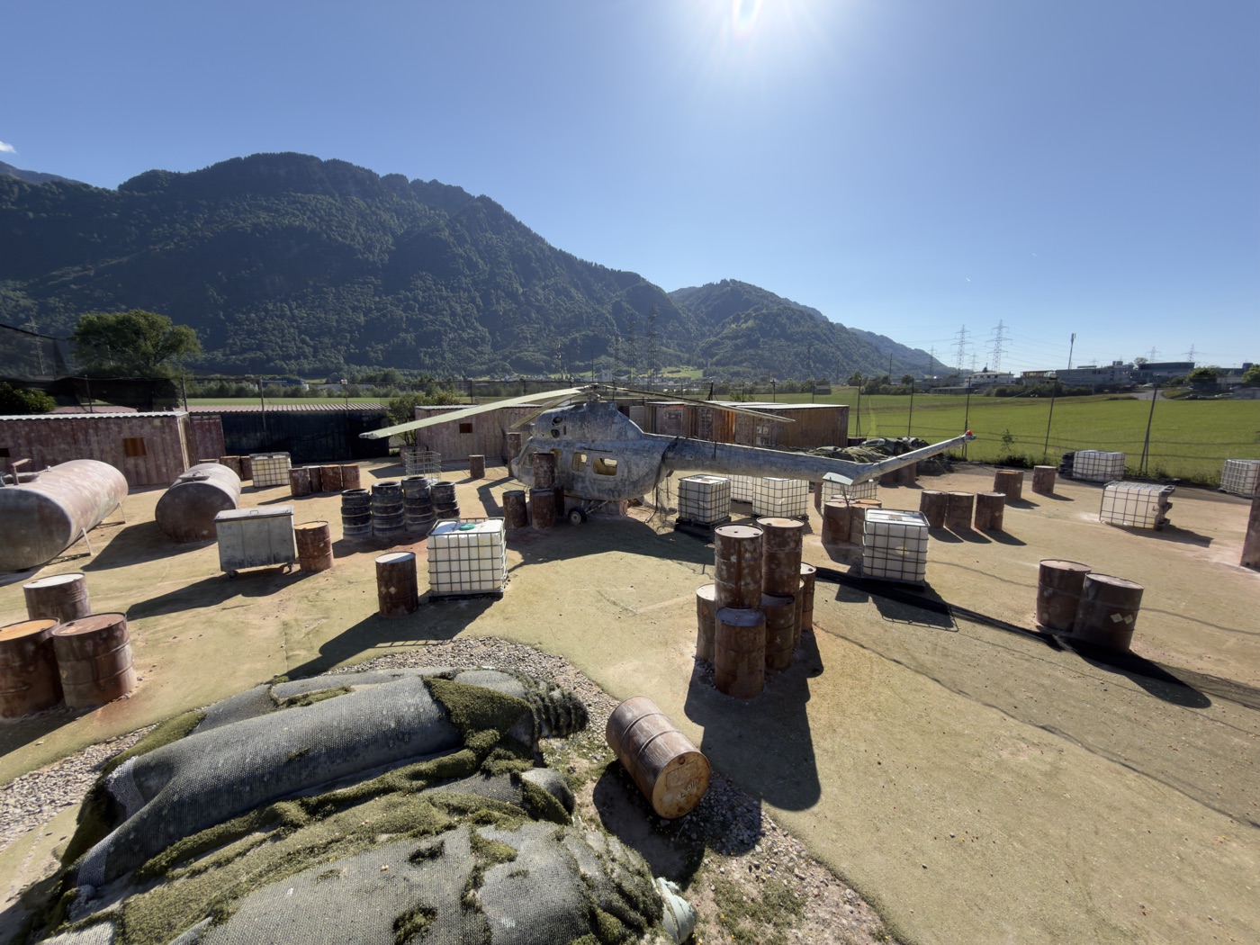 Outdoor-Spielfeld der Paintball Arena